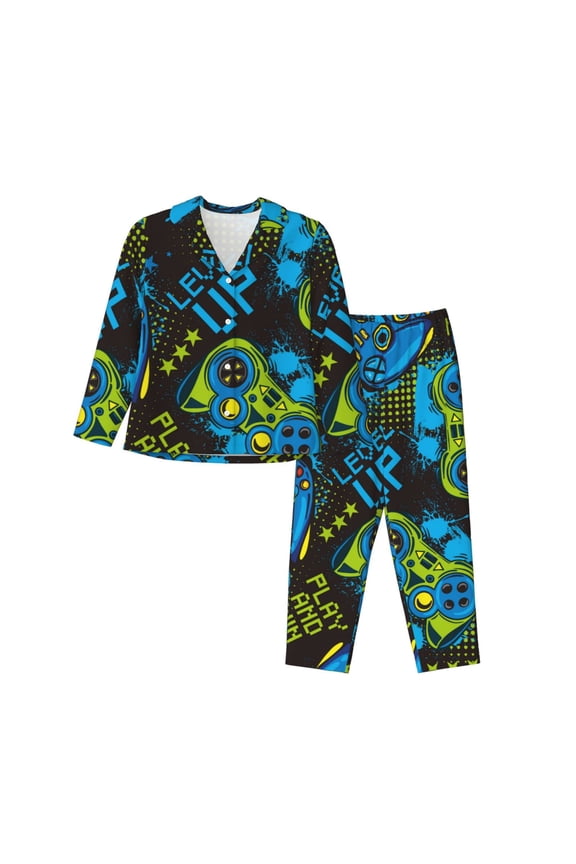 Play Game Pajamas for Women Set, Womens Pajama Sets, Lounge Sets for Women, 2pjs for Women-Large