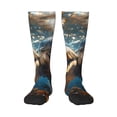 thumbnail image 1 of Naloa Playful Dolphins Underwater Knee Socks, High Socks Long Stretchy Sock Women Knee High Stocking, Long Socks for Women, 1 of 6