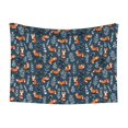 thumbnail image 1 of Naloa Playful Foxes Forest Blues Dog Blanket, 3 Sizes Cat Blanket for Indoor Cats Large Medium Small Dog Gifts-Medium, 1 of 8