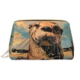 thumbnail image 1 of Naloa Playful Otter Tropical Beach Leather Makeup Bag for Purse Travel, Portable Small Cosmetic Organizer for Women and Girls, Make up Bag with Zipper, 1 of 8