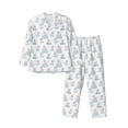 thumbnail image 1 of Naloa Playful Polar Bear Pals Men’s Pajamas Set - Long Sleeve Button Down Sleep Shirt and Pajama Bottoms Sleepwear Set-Small, 1 of 7
