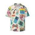 thumbnail image 1 of Naloa Playing Video Games Men's Loose Fit Cuban Collar Short-Sleeve Shirt with Button-down and Chest Pocket for Everyday Wear Outings - XX-Large, 1 of 7