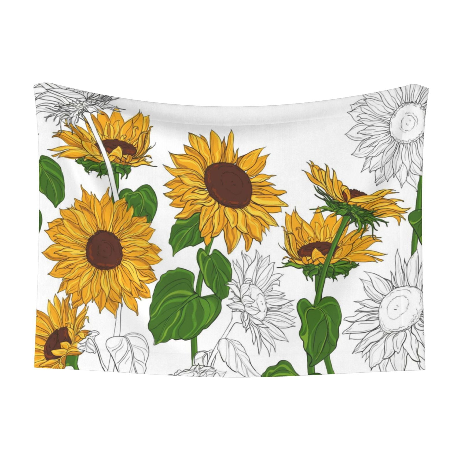 Naloa Plump Sunflower And Sketch Dog Blanket, 3 Sizes Cat Blanket for Indoor Cats Large Medium Small Dog Gifts-Large