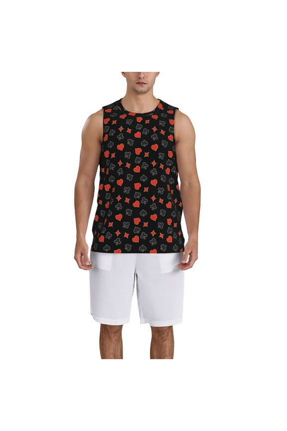 Poker Creative Symbols Basketball Jersey Reversible Men's Mesh Athletic Sports Shirts Training Practice S-4XL3X-Large