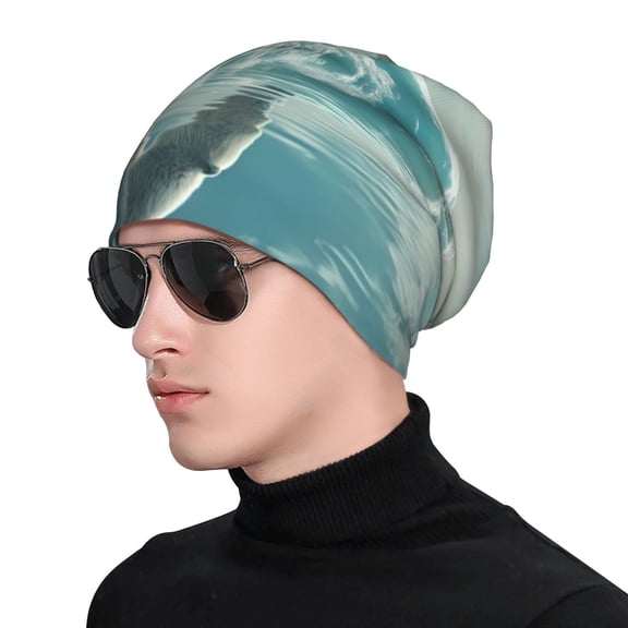 Naloa Polar Bear On Iceberg Soft Beanie Hat, Knit Beanie Daily Beanie in Fine Knit for Women Men Winter Travel, Outdoor