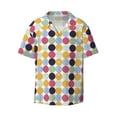 thumbnail image 1 of Naloa Polka Dot Men's Loose Fit Cuban Collar Short-Sleeve Shirt with Button-down and Chest Pocket for Everyday Wear Outings - 4X-Large, 1 of 7