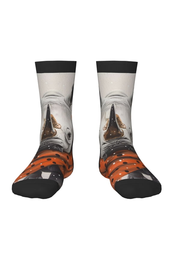 Polka Dot Rhino Welcome Kids Socks Unisex Kids and Toddlers' Crew Socks, ,1 Pairs