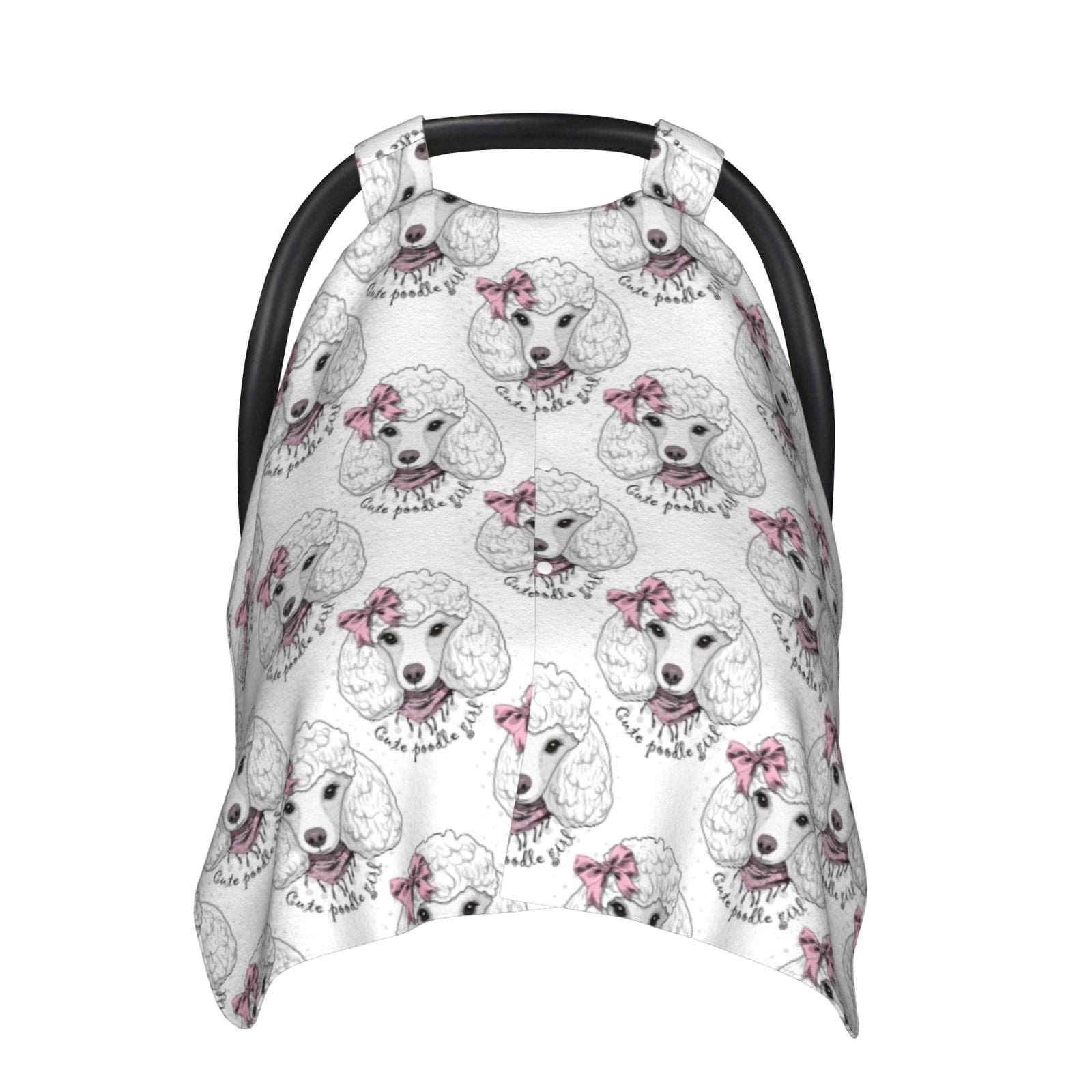 Naloa Poodle Dog Baby Car Seat Cover, Breathable Baby Carrier Cover, Multiuse Baby Carrier Cover & Nursing Breastfeeding Cover