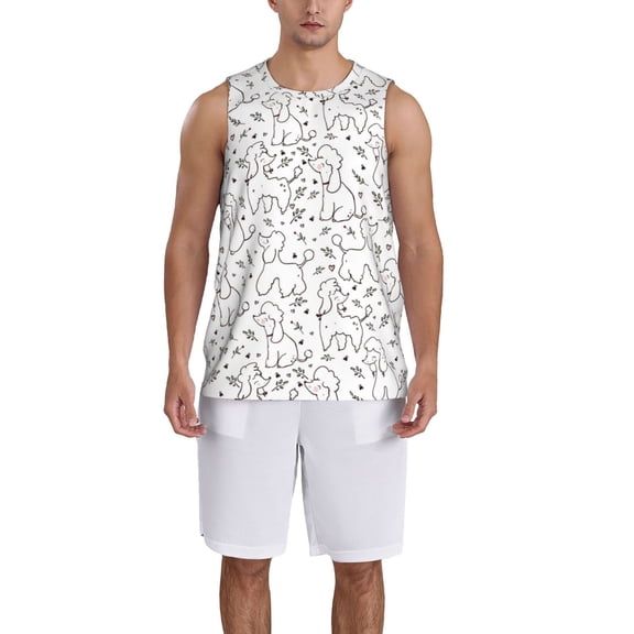 Naloa Poodle Dog Basketball Jersey Reversible Men's Mesh Athletic Sports Shirts Training Practice S-4XLLarge