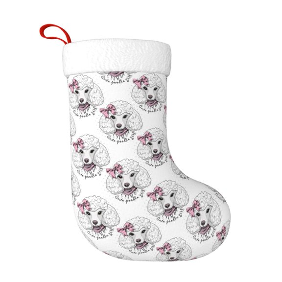 Naloa Poodle Dog Christmas Stockings Decorations, Xmas Ornaments, DIY Personalized Farmhouse Decor for Home Family Party Tree
