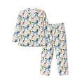 thumbnail image 1 of Naloa Poodle Dog Men’s Pajamas Set - Long Sleeve Button Down Sleep Shirt and Pajama Bottoms Sleepwear Set-Large, 1 of 7