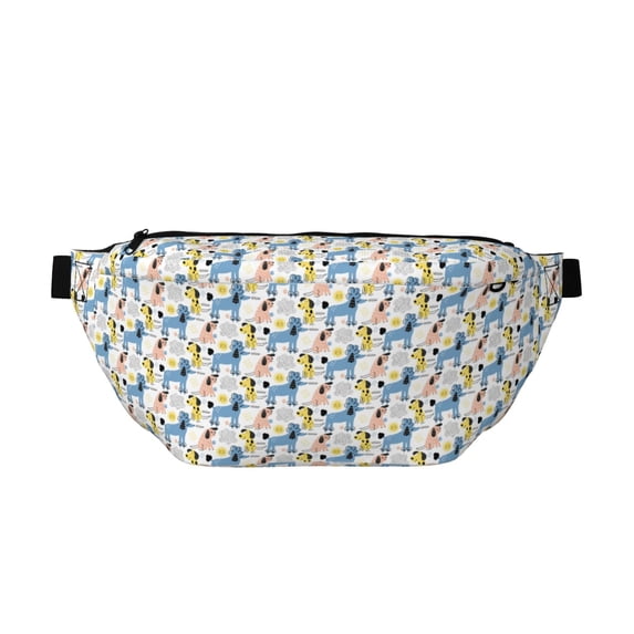 Naloa Poodle Dog Print Running Belts for Men Women,Running Fanny Pack with 2-Zipper Pockets,Waterproof Waist Pack for Travel Hiking Running Outdoor Sports