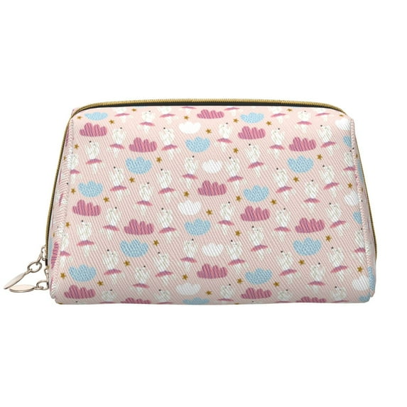 Naloa Poodle In Ballet Skirts Dancing Leather Makeup Bag for Purse Travel, Portable Small Cosmetic Organizer for Women and Girls, Make up Bag with Zipper