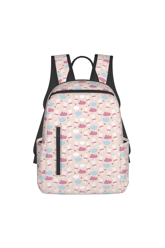 Poodle In Ballet Skirts Dancing Print Lightweight DayBackpack Suitable for school, work, shopping, travel, etc.