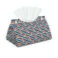thumbnail image 1 of Naloa Popcorn On Blue Lines Print Leather Tissue Box Cover Rectangle | Long Tissue Box Cover | Tissue Box Holder | Tissue Holder for Bathroom, 1 of 9