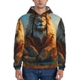 thumbnail image 1 of Naloa Prairie Meditating Lion Men's Casual Hooded Collar Drawstring Hoodies Pullover Sweatshirts Casual Long Sleeve Shirts-Medium, 1 of 7