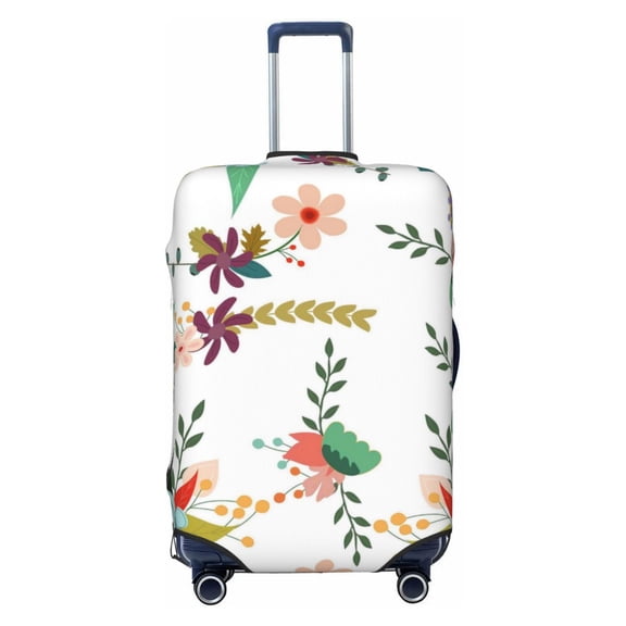 Naloa Pretty Floral With Leaves Elastic Suitcase Protector, Travel Suitcase Protector Cover Fits 18-32in Suitcase - Small