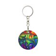 thumbnail image 1 of Naloa Pride Rainbow Print Round Keychain Keychain Key Ring, Key Tag, Key Chain Bulk for Gift Accessories (Round), 1 of 7