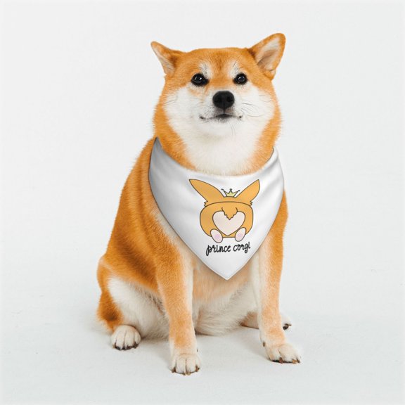 Naloa Prince Corgi Dog Dog Bandana Large and Small-Dog Scarf Bib Handkerchief Accessories for Dogs and Cats(S-L)-Medium