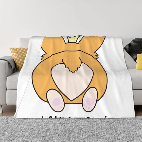 Naloa Prince Corgi Dog Flannel Blankets - Thick and Warm Blanket for Winter, Soft Fuzzy Plush King Blanket for All Seasons50"x40"