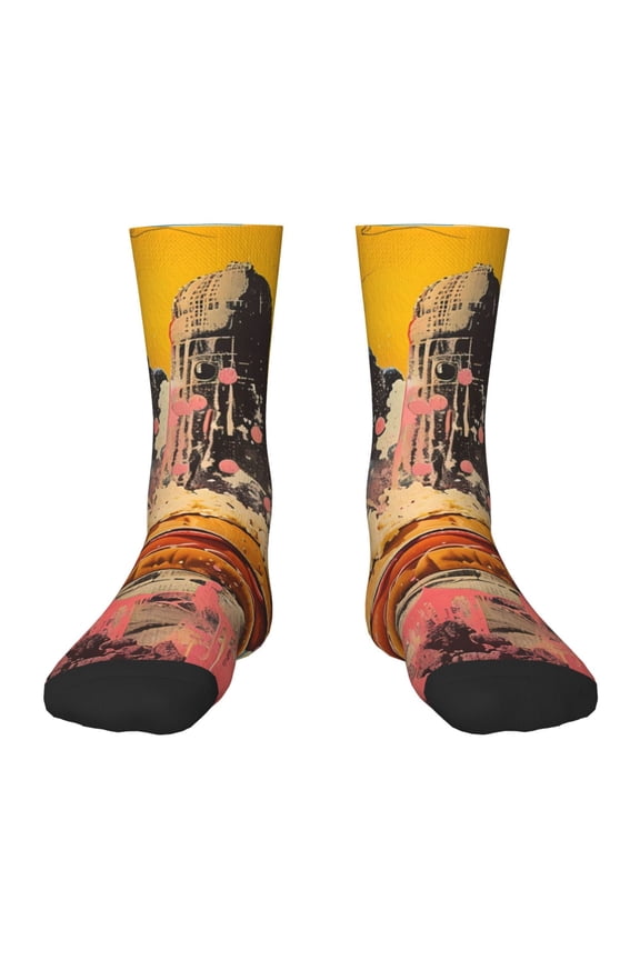 Psychedelic Band Hotdog Art Kids Socks Unisex Kids and Toddlers' Crew Socks, ,1 Pairs