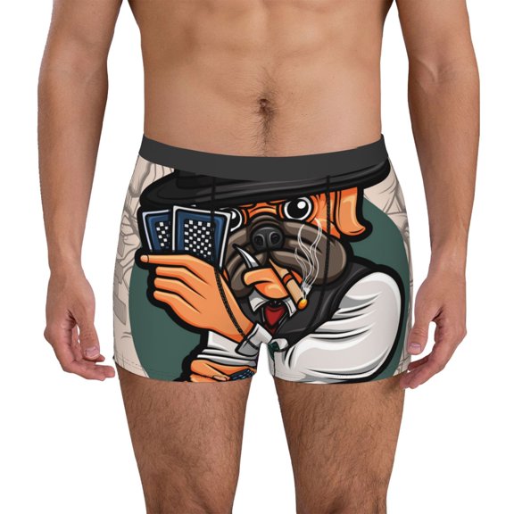 Naloa Pug Dog Mens Underwear - Boxers for Men, Mens Boxer Briefs, Classic Briefs for Men-Medium