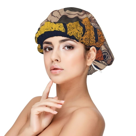 Naloa Pug dog Yoga Adjustable Hair Bonnet for Sleeping, Hair Wrap Sleep Cap Turban for Women Men, Curly Straight Hair Long Large Braid Unisex