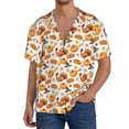 thumbnail image 1 of Naloa Pumpkins Men's Loose Fit Cuban Collar Short-Sleeve Shirt, Hawaiian Shirts, Mens Shirts Casual for Everyday Wear Outings-Small, 1 of 5