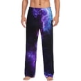 thumbnail image 1 of Naloa Purple And Blue Nebula Pajama Pants Men, PJ Bottoms, Sleep & Lounge Pants-Small, 1 of 6