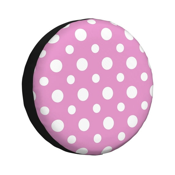 Naloa Purple And White Polka Dot PVC Leather Spare Tire Wheel Cover for Car Truck SUV Camper Trailer Universal Fit many size16 inch