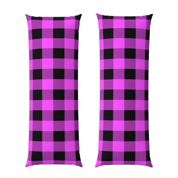 Naloa Purple Black Buffalo Plaid Super Soft 20x60 Body Pillow Case,Long Side Hidden ZipperPILLOWS ARE NOT INCLUDED