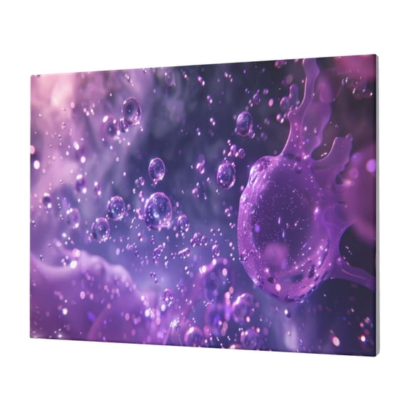 Naloa Purple Bubble Abstract Art Print Canvas Picture,Wall Pictures, Modern Decorative Poster,Art Prints for Bedroom, Toilet, 40 x 30 cm, Built-in Wooden Frame