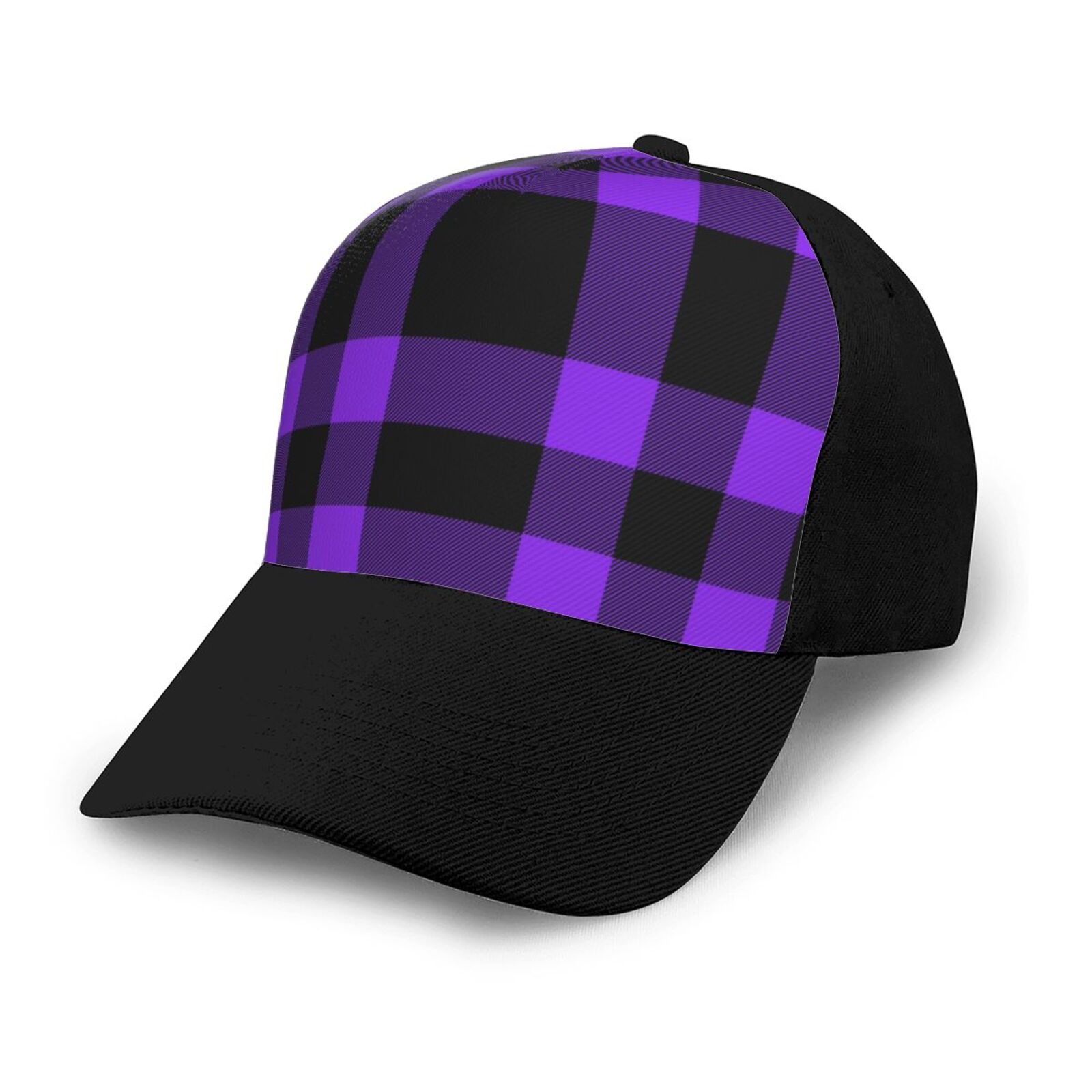 Sandro Plaid Hat Baseball Cap One Size Nova Check Adjustable Back Preppy Drop V Plaid Jockey Hat in Oatmeal Beige | Vans main image 2