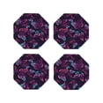 thumbnail image 1 of Naloa Purple Butterfly Leather Coasters for Drinks, Durable Drink Coasters 4 Set for Tabletop Protection, Luxurious Home Décor and Housewarming Gift ( {designName})Octagon, 1 of 6