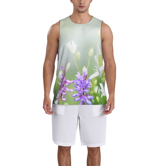 Naloa Purple Butterfly On Wild Basketball Jersey Reversible Men's Mesh Athletic Sports Shirts Training Practice S-4XLLarge