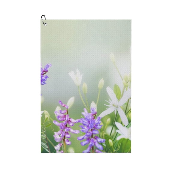 Naloa Purple Butterfly On Wild Golf Towel Golf Gift for Men and Women Golf Towel with Carabiner Clip to Quickly Remove Mud, Dirt and Sweat