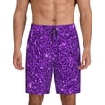 thumbnail image 1 of Naloa Purple Glitter Men's Short Pajama Pants, Pj Shorts, Lounge Comfort Shorts-XX-Large, 1 of 6