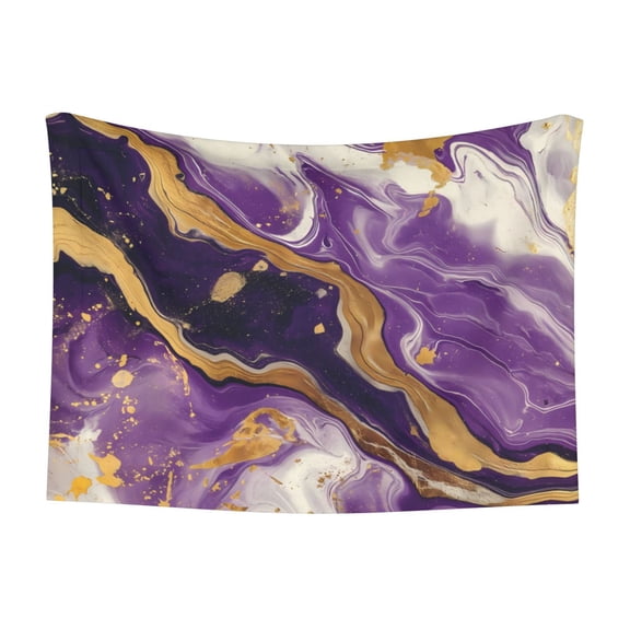 Naloa Purple Gold Marble Swirls Dog Blanket, 3 Sizes Cat Blanket for Indoor Cats Large Medium Small Dog Gifts-Small