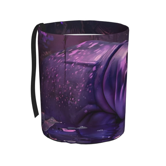 Naloa Purple Hippo In Water Car Trash Can Garbage Car Accessories Trash Can Car Waste Bin for for Driver and Passenger Any Vehicle