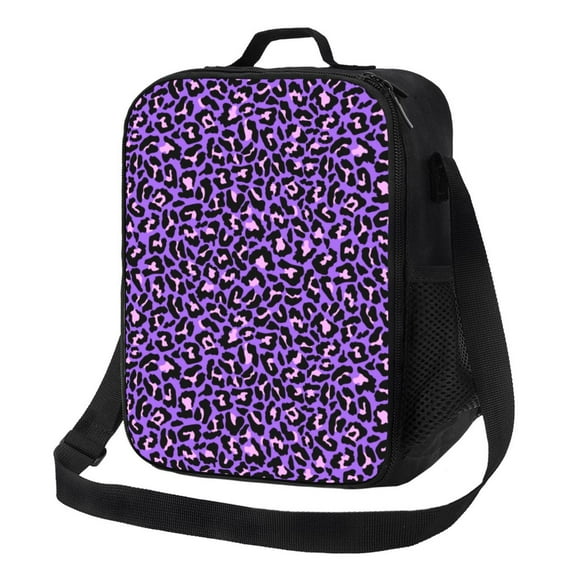 Naloa Purple Leopard Lunch box Lunch bag for men women Large capacity Lunchbox Insulated Lunch bag Lunch box cooler
