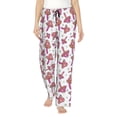 thumbnail image 1 of Naloa Purple Mushroom Print Women’s Ultra-Soft Comfy Pajama Lounge Pants with Pockets & Drawstring, 1 of 8
