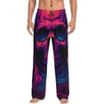 thumbnail image 1 of Naloa Purple-Red Skull Pajama Pants Men, PJ Bottoms, Sleep & Lounge Pants-Medium, 1 of 6