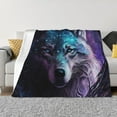 thumbnail image 1 of Naloa Purple Sky Wolf Flannel Blankets - Thick and Warm Blanket for Winter, Soft Fuzzy Plush King Blanket for All Seasons60"x50", 1 of 6