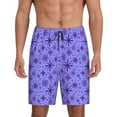thumbnail image 1 of Naloa Purple Snowflake Elegance Men's Short Pajama Pants, Pj Shorts, Lounge Comfort Shorts-XX-Large, 1 of 6