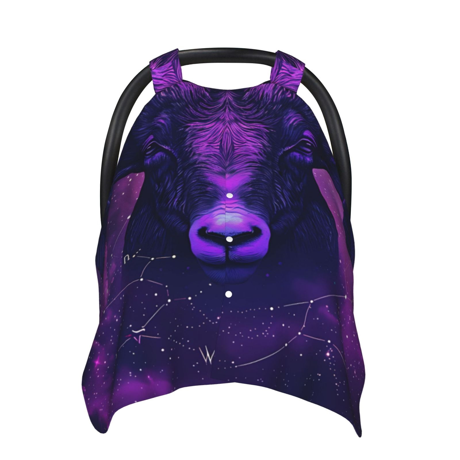 Naloa Purple Starry Sky Antelope Baby Car Seat Cover, Breathable Baby Carrier Cover, Multiuse Baby Carrier Cover & Nursing Breastfeeding Cover