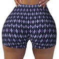 thumbnail image 1 of Naloa Purple and Blue Squares Biker Shorts for Women Seamless Scrunch Short Women’s Yoga Shorts for Gym Running Sport Shorts - Medium, 1 of 9