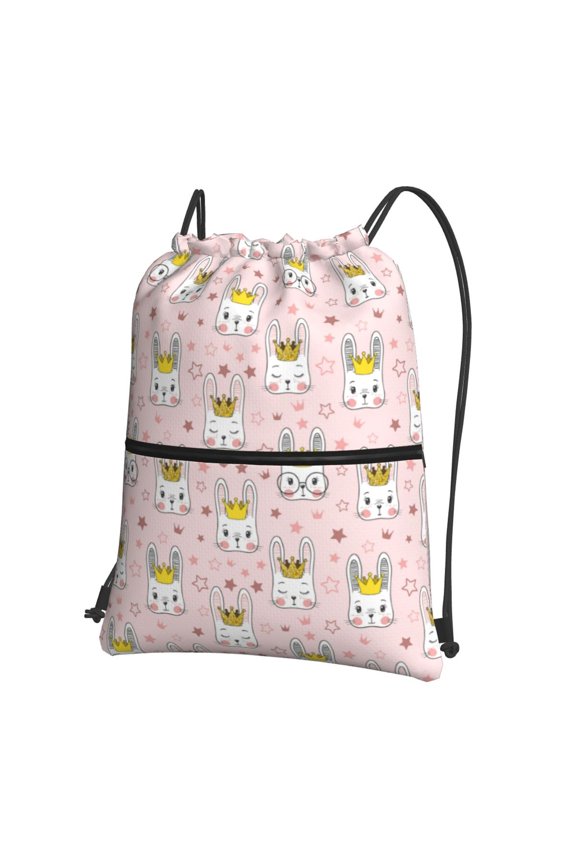 Queen For Rabbit Drawstring Backpack String Bag Cinch Water Resistant for Gym Shopping Sport Yoga