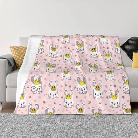 Naloa Queen For Rabbit Flannel Blankets - Thick and Warm Blanket for Winter, Soft Fuzzy Plush King Blanket for All Seasons50"x40"