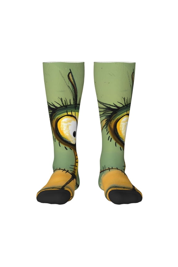 Quirky Cartoon 123 Knee Socks, High Socks Long Stretchy Sock Women Knee High Stocking, Long Socks for Women