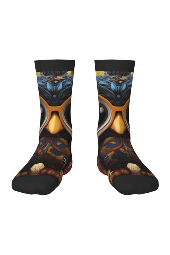 Quirky Owl With Glasses Kids Socks Unisex Kids and Toddlers' Crew Socks, ,1 Pairs